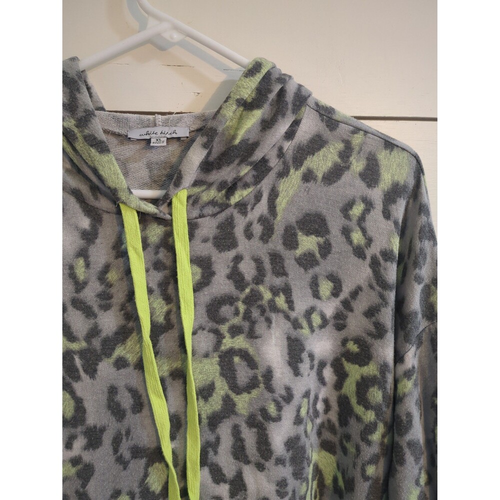 White Birch neon animal print pullover hoodie winter athletics gym